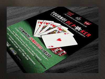 Flyer Tournoi Poker Rois Du Monde association cards celeb charity flyer gambling game guest playing poker tournament