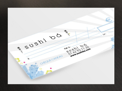 Cheque Cadeau Sushi Ba check check design design fidelity gift japan japanese food restaurant sushi take away