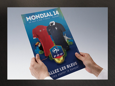 France Suisse Mondial ball communication competition flyer football france french game match poster promotional soccer