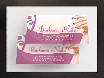 Carte Barbara Nails aesthetics beauty beauty salon business card card corporate hand nail shop nails name card professional