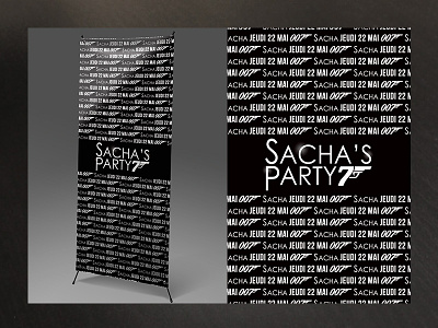 Sacha Party Kakemono celebration design fan kakemono large format printing rollup youngman