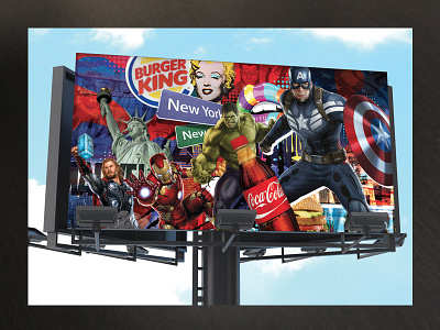 Heroes Big Format artwork big format board brands collage frame heroes large patchwork printing signboard usa