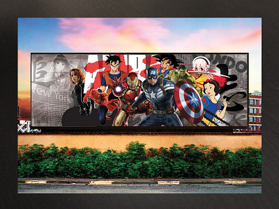 Frame Artwork artwork big format board design digital frame marvel mixed media superheroes urban