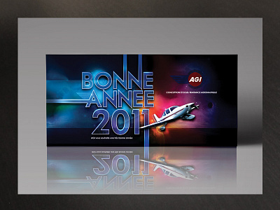 Voeux Agi 2011 aeronautics business communication company corporate correspondance engine industry new year card parts plane wish card