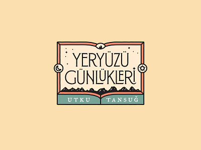 Yeryüzü Günlükleri aka earth journals logo day earth editorial eye journal log moon mountain night sun turkey writing