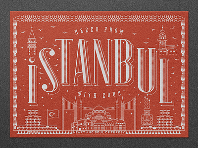 Istanbul Letterpress Postcard