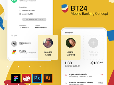 BT24 Mobile Banking android app banking bt24 design finance flat interface ios logo mobileapp rasvans ui ux vector