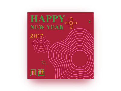 Happy New Year china design flower happy new year