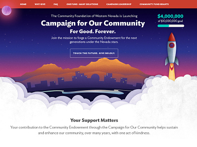 Campaign for Our Community Website design illustration website