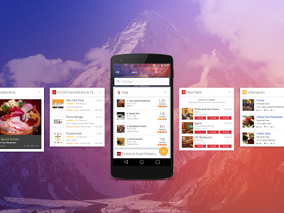 Quixey Deep Views 2 android apps cards deep views eat24 food app material design mobile opentables quixey search search engine urbanspoon yelp