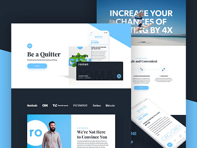 Zero by Ro: Website Concept landing page quit smoking smoking cessation ui ux website