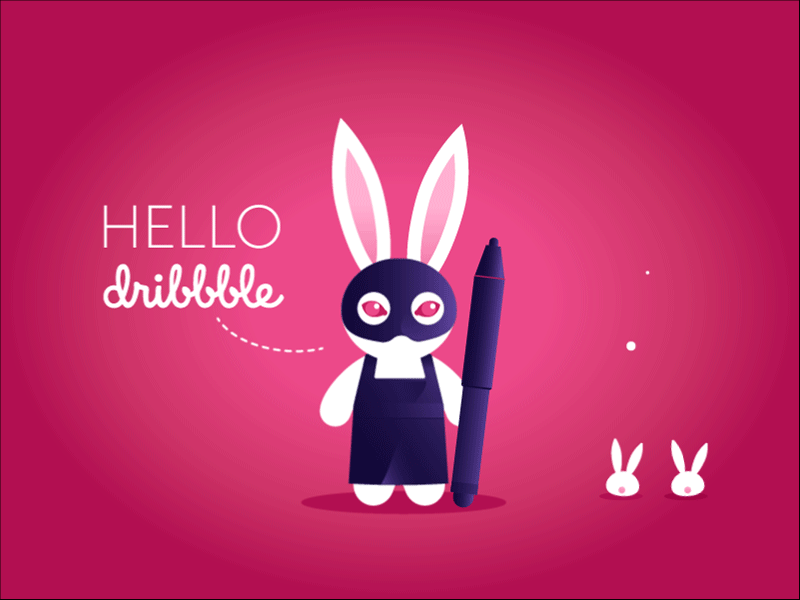 Hello Dribble after effects animation bdsm design dribble first hello mask motion pen rabbit shot
