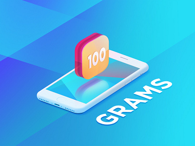 App illustration 100 app colors gradient icon illustrator logo perspective screen