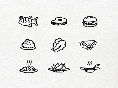 Food Icons food hand drawn icon ink kit menu restaurant