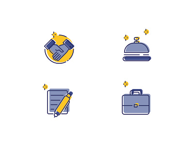 Icon Kit for Beta Global bank business case document icon kit partnership service set