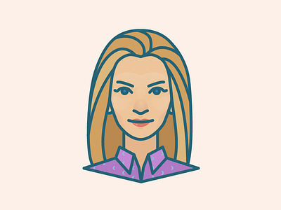 Office Valkyrie avatar character face flat icon illustration line simple vector woman