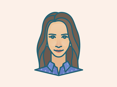 Office Gadget Hackwrench avatar character face flat gradient icon illustration line pattern simple vector woman