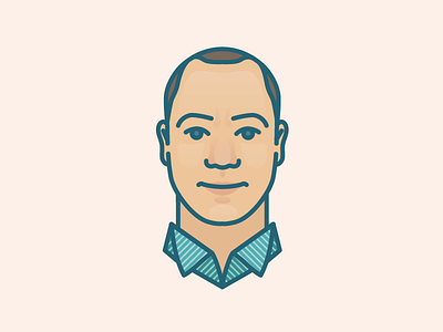 Office Innkeeper avatar character face flat icon illustration line man pattern simple vector