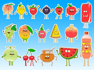 Comestible Friends animation app cartoon character design design digital painting game assets game props graphic design illustration logo ui