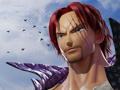 Shanks (Red) - From One Piece - 3D Illustration