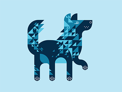 Cool Dog dog geometry illustration triangle vector wolf