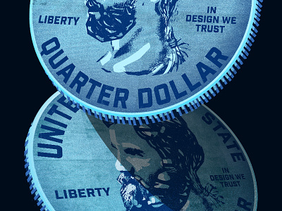 The Heads of State blue illustration in design we trust quarters the heads of state