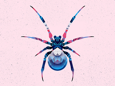 Spider blue creepy illustration spider spooky