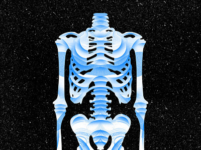 Skeletal blue bones illustration photoshop skeleton