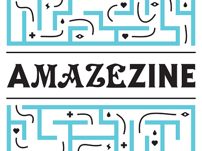 Amazezine illustration maze typography zine