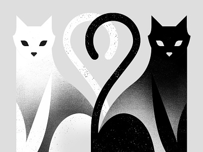 The Cat Show black bw cat cats illustration white