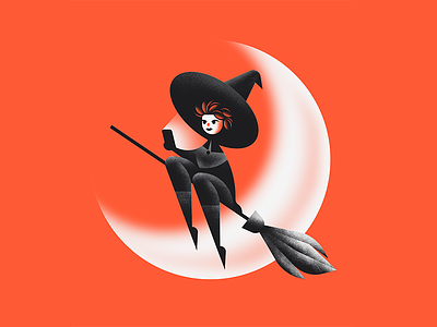 Car or a Broomstick? broomstick haloween illustration moon root insurance test drive texture witch