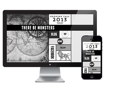 There Be Monsters Website logo design responsive web design