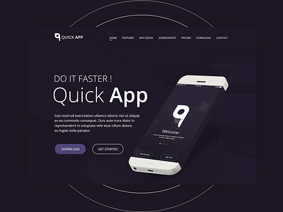 Quick app landing page art colored design graphics illustration material shadow ui ux victor web