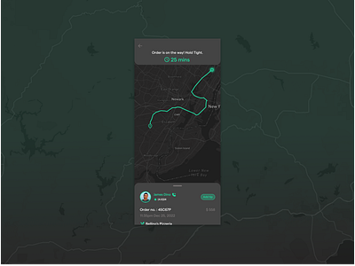 Location Tracker 100 days challenge animation app dailyui dark day 20 delivery app design destination fonts glow locate location map mobile app neon tracker typography ui ux