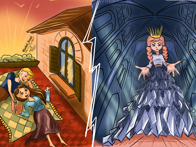 Hot-cold / Kay and Gerda-Snow Queen adventure book illustration book published character character design children book illustration children illustrator emotions evil fairy tale fan art illustration illustrator for kids kid lit art kids kids book kids book illustration kids book illustrator kids illustrations snow queen