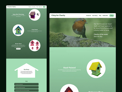 Chirp for Charity - Product Landing Page css design graphic design grid html landingpage onepage ui website