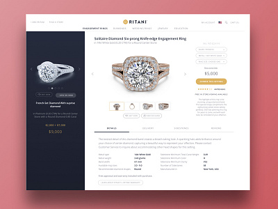 Engagement Ring Product Detail Page ecommerce engagement ring pdp product detail page