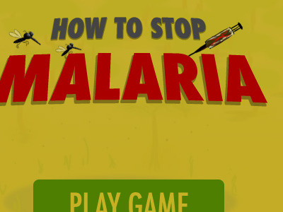Malaria game; menu design interface logo