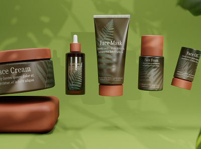 Cosmetics set 3d mock-up animation 3d branding graphic design mockup package design