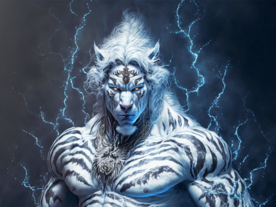 Powerful muscular tiger