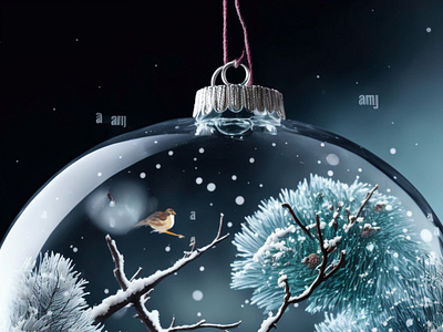 Snowy scenery in a Christmas bauble