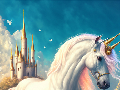 Unicorn and castle - made with PicSo app ai ai art animals art artwork design digital art illustration
