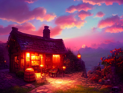 Fantasy Tavern 2d design graphic design illustration