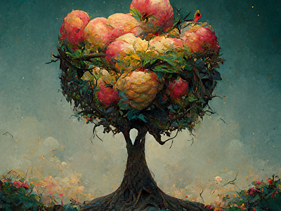 Apple tree 2d design graphic design illustration large apples tree