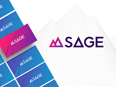 Sage Logo Concept gradient logo minimalist mountain sage simple triangle vibrant