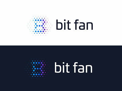 Bit Fan Logo bit fan hexagon hexagonal illusion logo logotype modern pixel simple