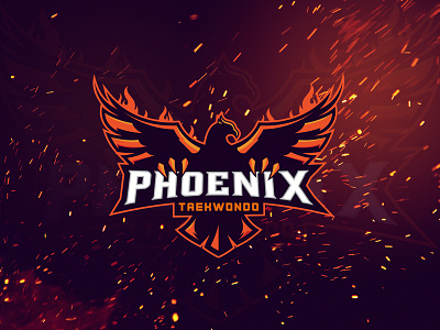 Phoenix Taekwondo Logo bird esports falcon fire logo logo deisgn martial art martial arts phoenix taekwondo
