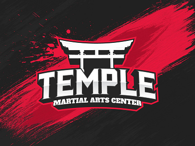 Temple Martial Arts Centre Logo blood brush fighting japanese logo logo deisgn martial art martial arts splatter temple traditional