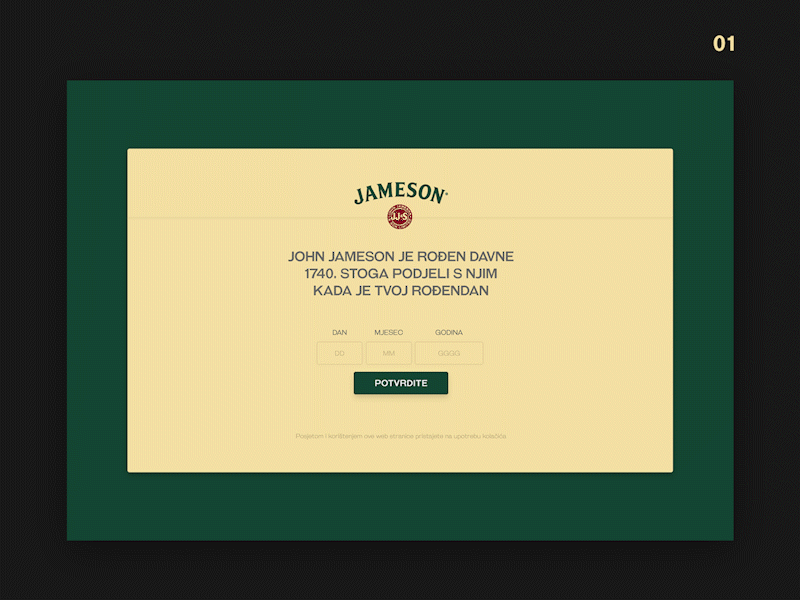 Jameson Microsite application design grid jameson typography ui deisgn ux web website