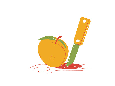 Peachy peach 2d 2d illustration adobe illustrator design flat illustration line art summer vector yellow